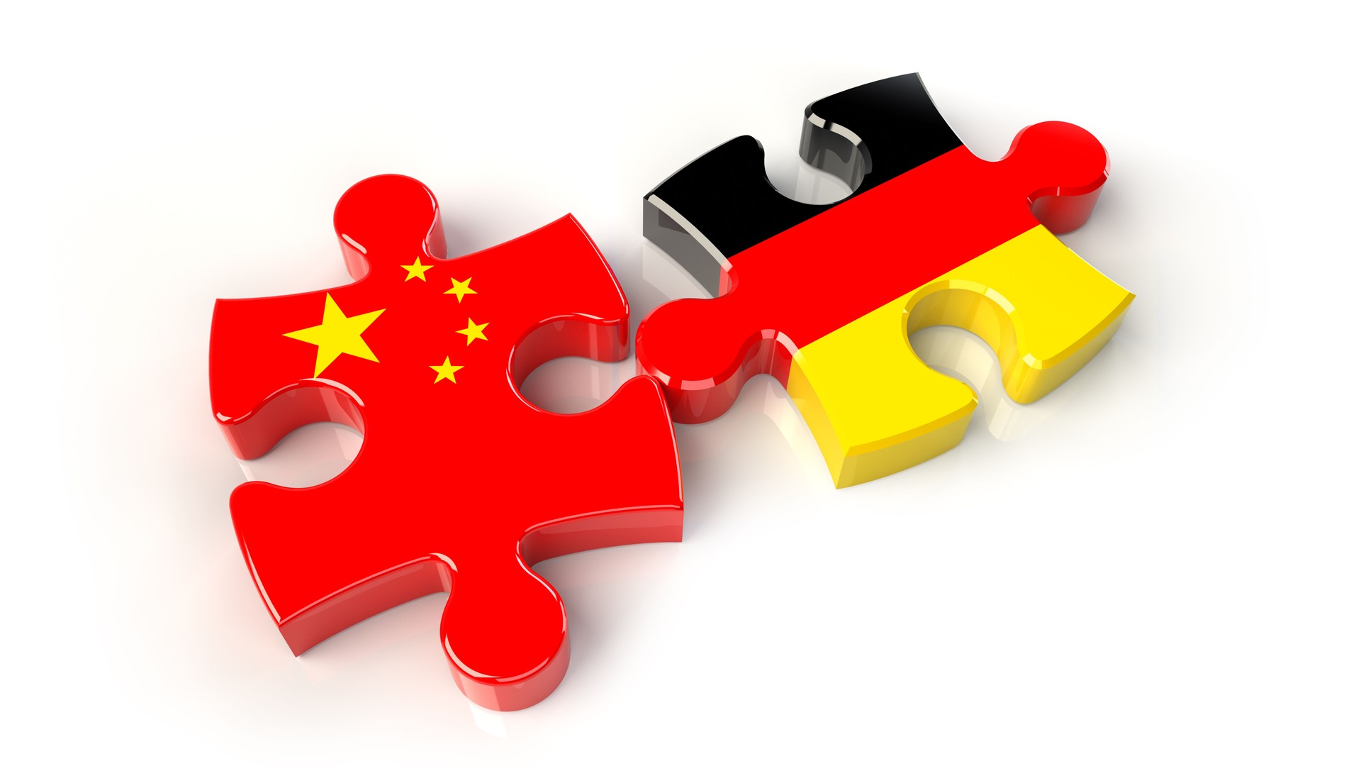 China and Germany flags on puzzle pieces. Political relationship concept.